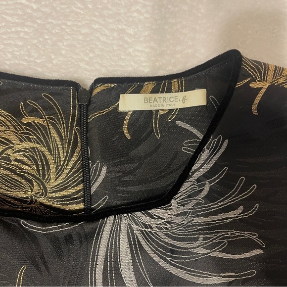 Beatrice b. Italia Floral Jacquard Shimmering Lurex Dress Women's 6 - Picture 15 of 15